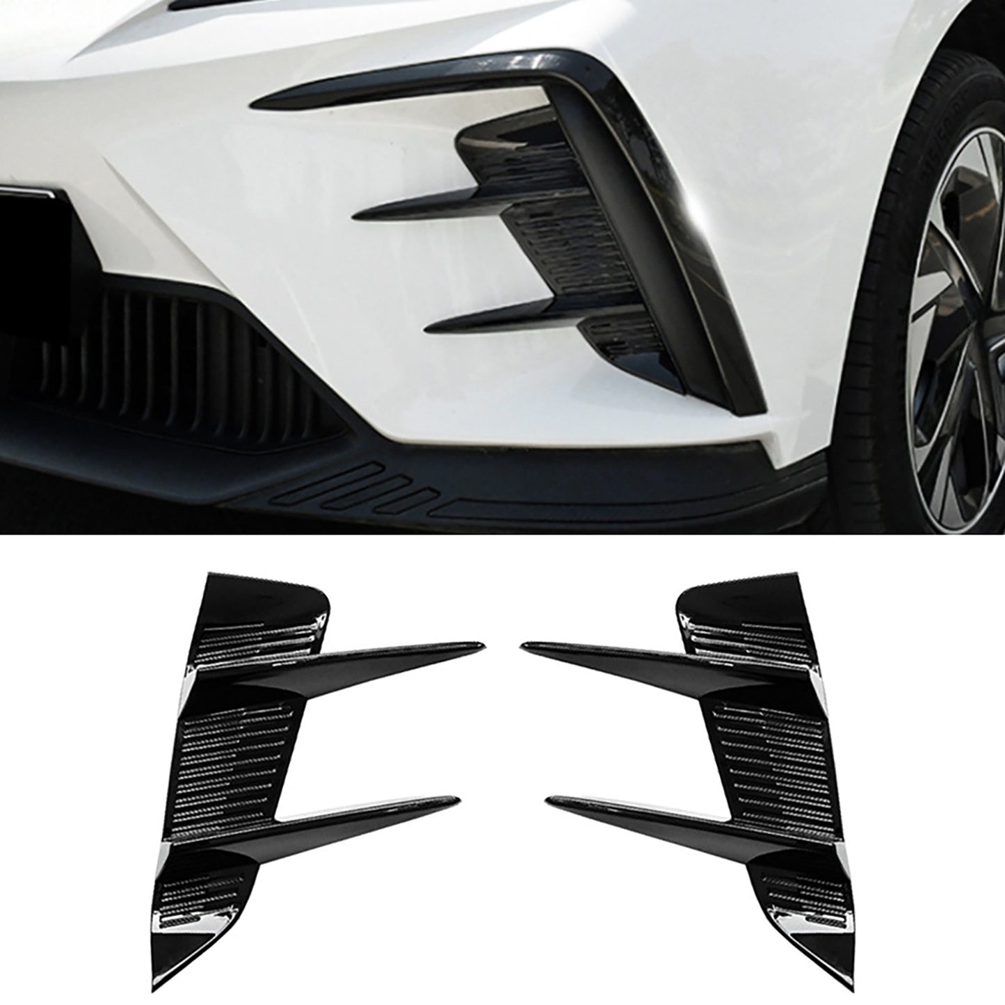 MAXSWITCH Front Bumper Spoiler Side Air Vent Trim Cover Trim for MG 4 MG4 EV Mulan 23+