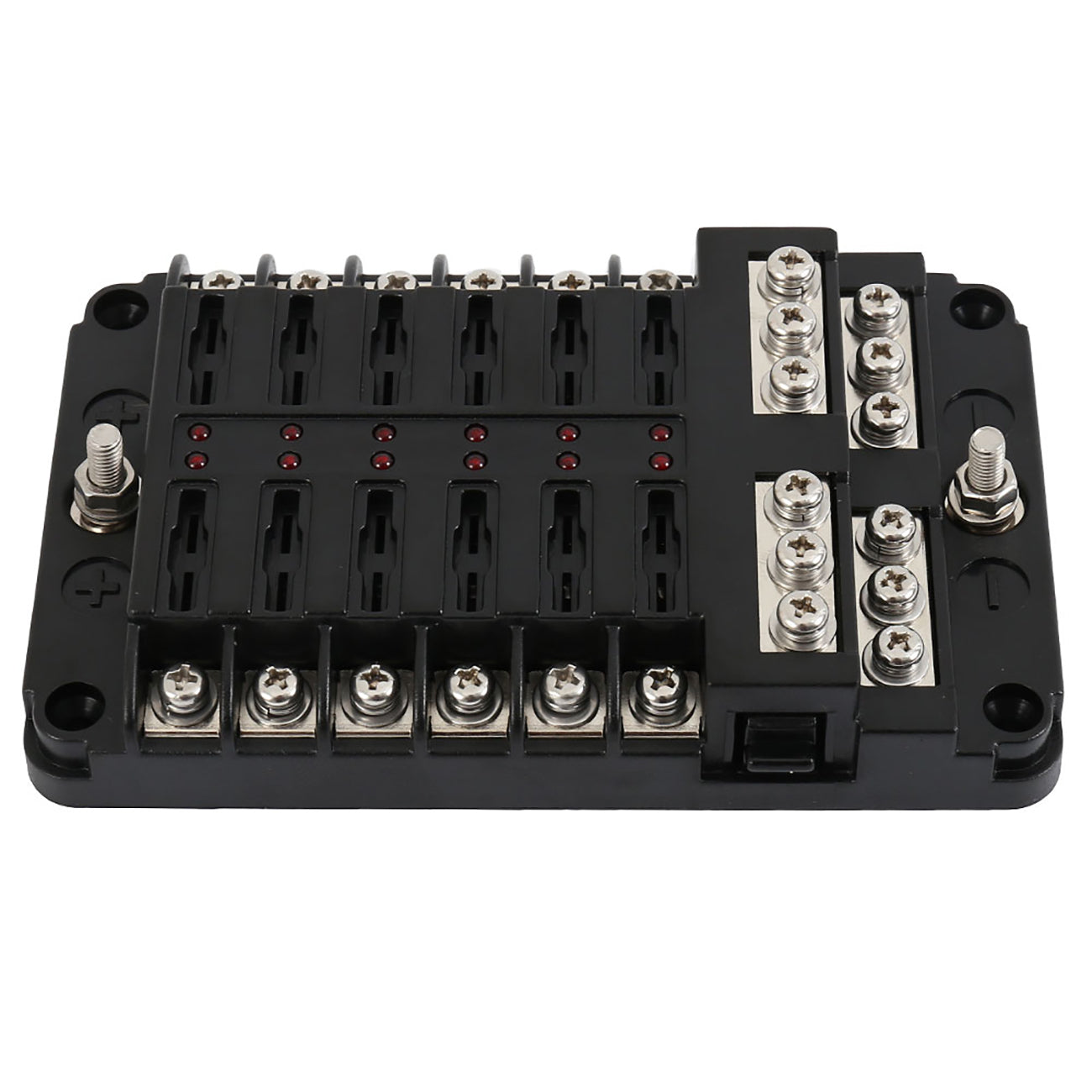 Linkaux 12 Way Blade Fuse Block Fuse Box Holder LED Warning Indicator For Truck Motorhome Boat Bus