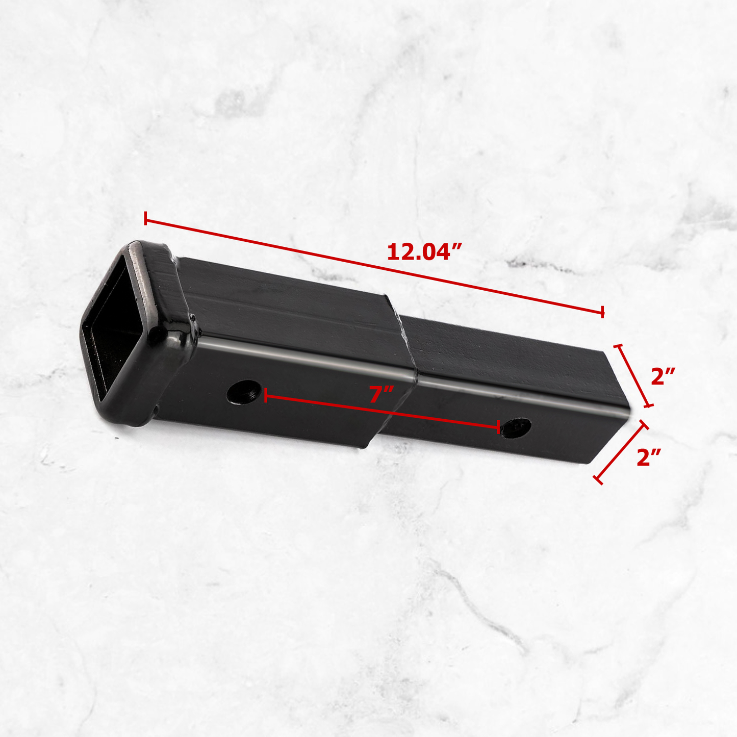 VALUEDEBUT 7" Distance between holes Black trailer tube square mouth sleeve extension rod trailer connector Trailer hitches for vehicles