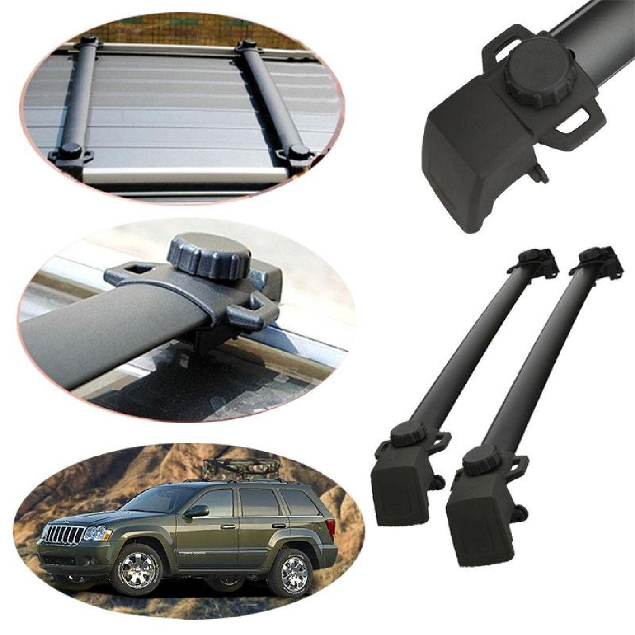 VALUEDEBUT 1 Pair Universal Black Aluminum Alloy Roof Rack Crossbars For 2011-2016 JEEP Compass Luggage carriers for vehicles
