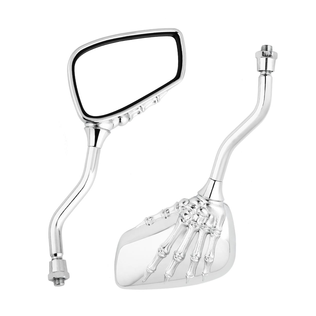 VALUEDEBUT Chrome Skull Rearview Mirrors For Suzuki Boulevard M109R M50 M90 M95 C109R C50