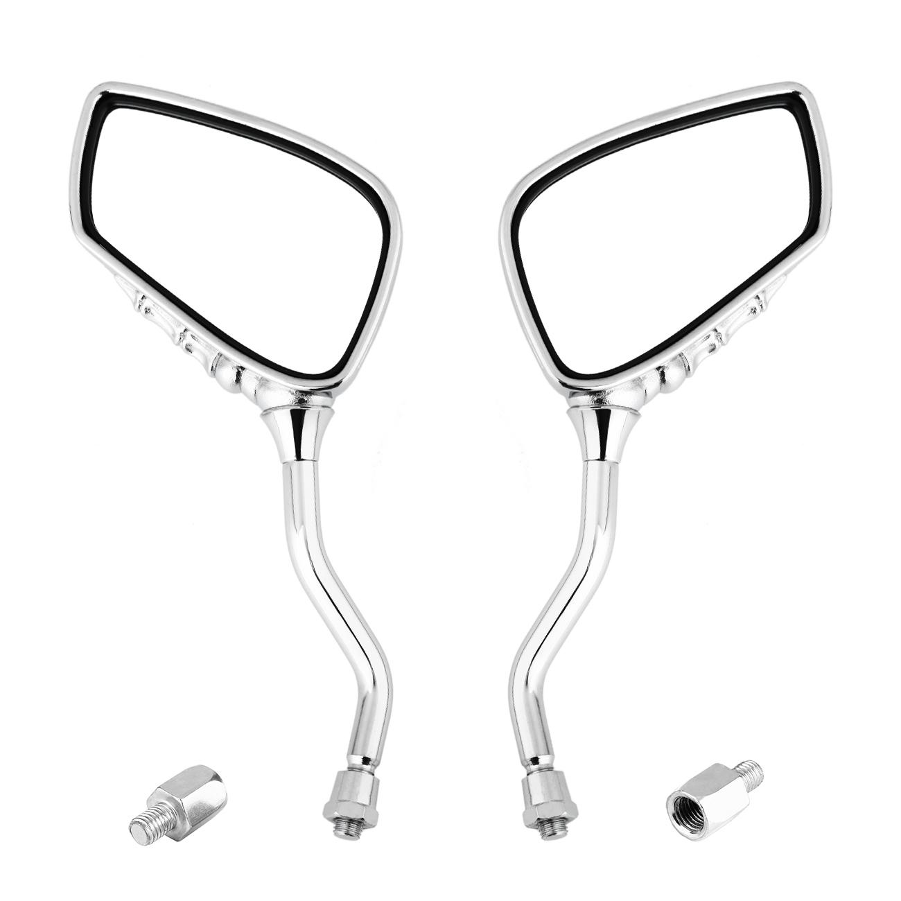 VALUEDEBUT Chrome Skull Rearview Mirrors For Suzuki Boulevard M109R M50 M90 M95 C109R C50