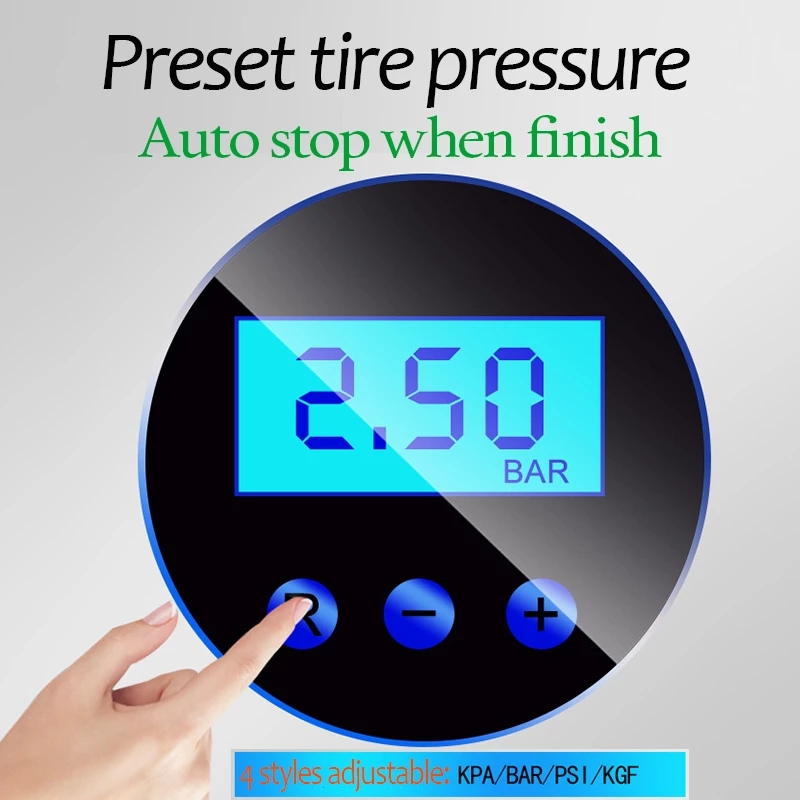 VALUEDEBUT DC12V Intelligent Automatic Charging And Stopping Car Air Pump Digital Display Air Pump Portable Tire Air Pump With LED Air pumps for automobiles