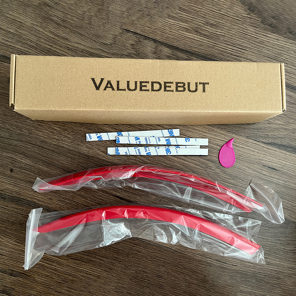 VALUEDEBUT 2pcs Red Front Deflector Spoiler corner trims Decorative strip for Dodge Challenger SXT 2015-2020 Bumpers for automobiles