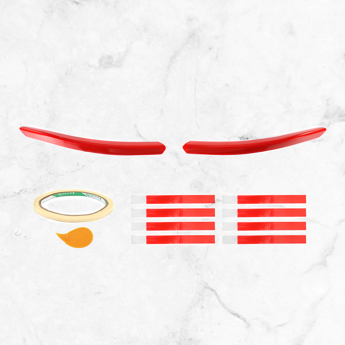 VALUEDEBUT 2pcs Red Front Deflector Spoiler corner trims Decorative strip for Dodge Challenger SXT 2015-2020 Bumpers for automobiles