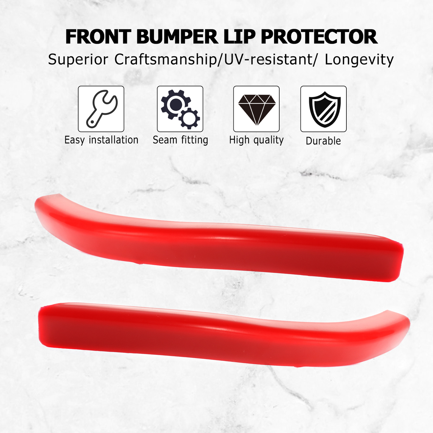 VALUEDEBUT 2pcs Red Front Deflector Spoiler corner trims Decorative strip for Dodge Challenger SXT 2015-2020 Bumpers for automobiles