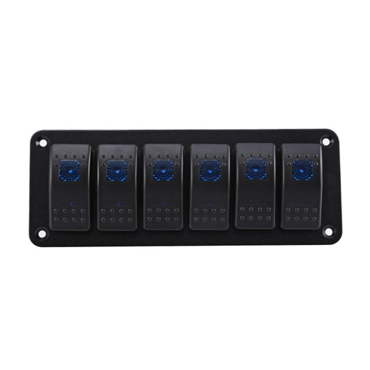 Linkaux 12V 20A 6 Gang On/Off Rocker Switches Panel Bracket Assembly